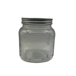 Anchor Hocking Clear Glass Storage Jar With Metal Screw Lid Airtight Seal